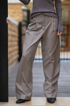 Pleated  Wide-Leg  Pants