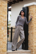 Pleated  Wide-Leg  Pants