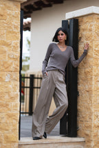 Pleated  Wide-Leg  Pants