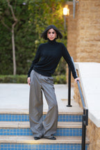 Pleated  Wide-Leg  Pants