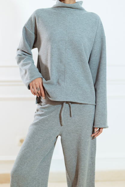 GREY CASHMERE SWEATER  & SWEATPANTS