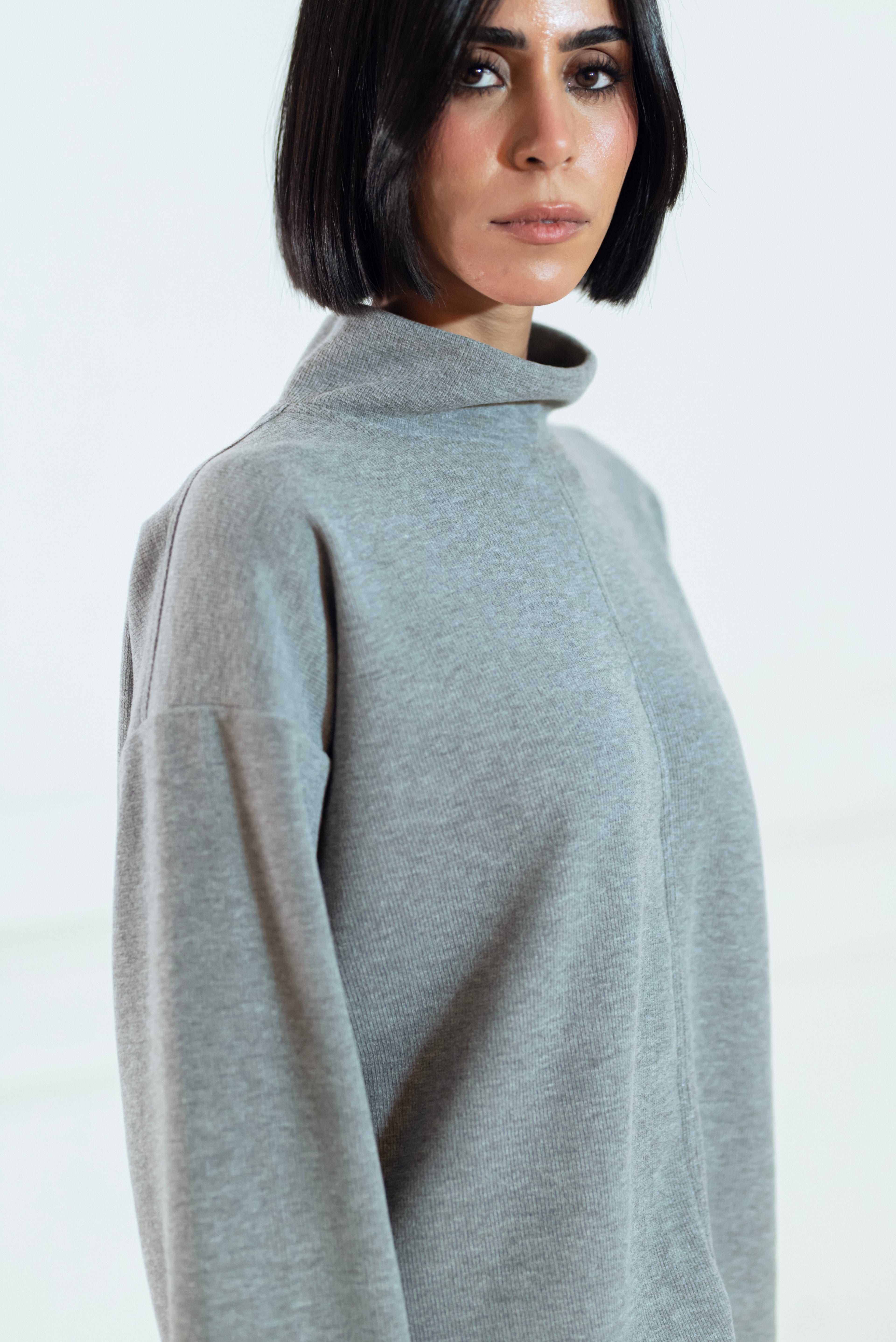 GREY CASHMERE SWEATER  & SWEATPANTS