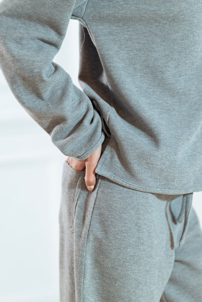 GREY CASHMERE SWEATER  & SWEATPANTS