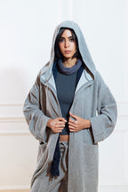 GREY CASHMERE LONG LOUNGE CARDIGAN  & SWEATPANTS