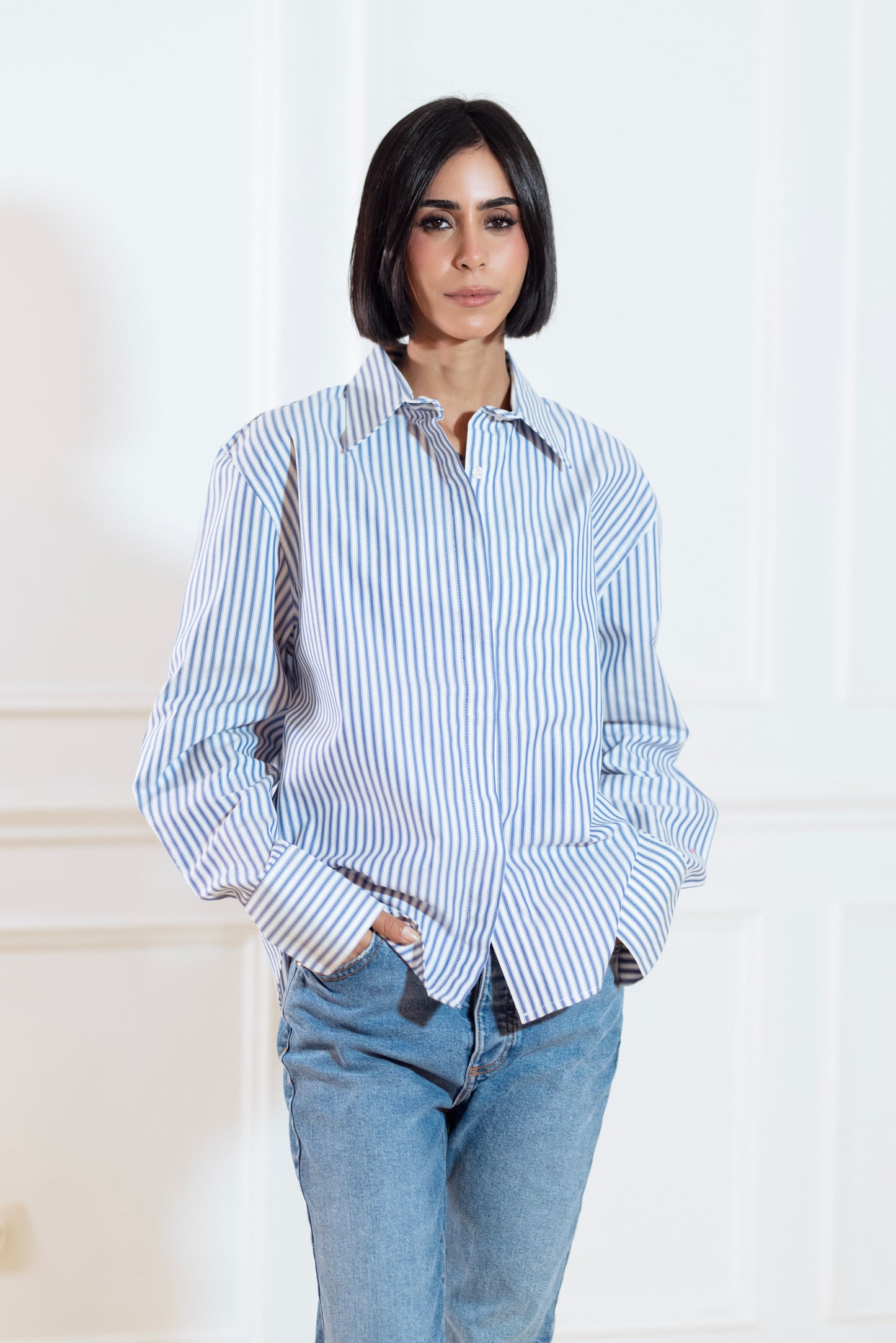 CLASSIC  STRIPED  BLUE  SHIRT