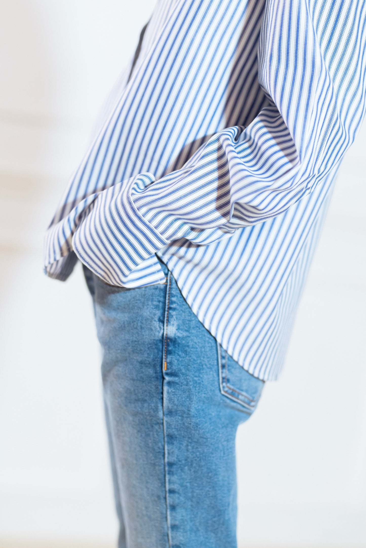 CLASSIC  STRIPED  BLUE  SHIRT