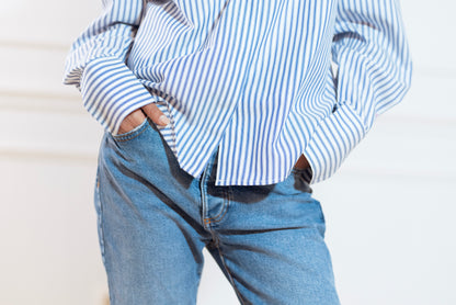 CLASSIC  STRIPED  BLUE  SHIRT
