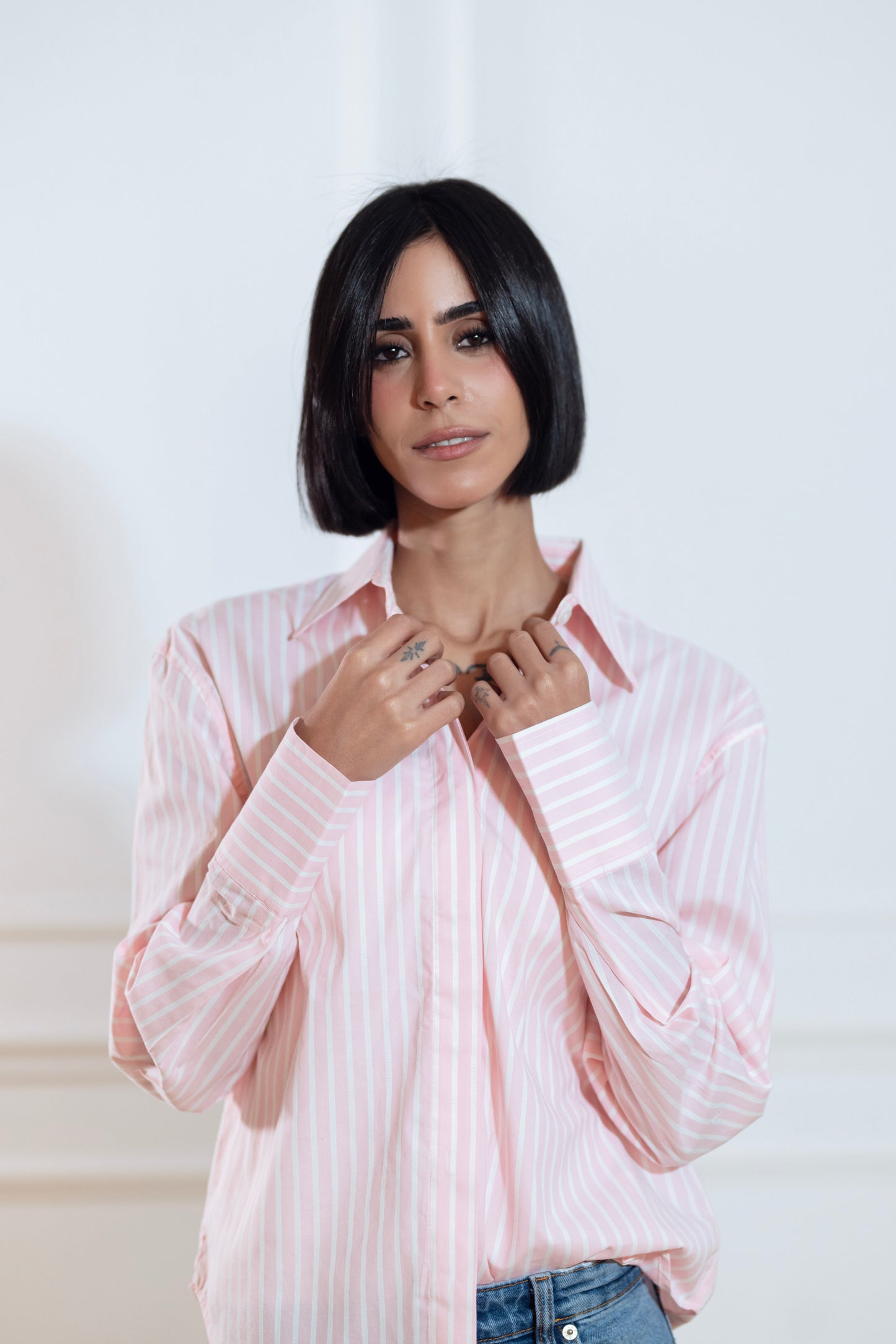 CLASSIC  STRIPED   PINK   SHIRT