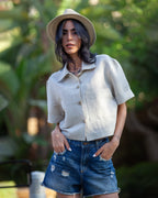 BEIGE SHIRT 100% LINEN