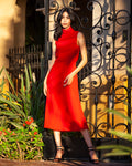 Red Chiffon Dress