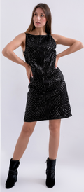 Mini sequins black dress