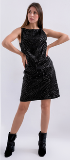 Mini sequins black dress