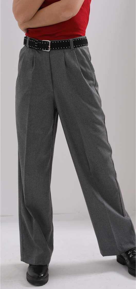 Loose Grey Wool Trousers