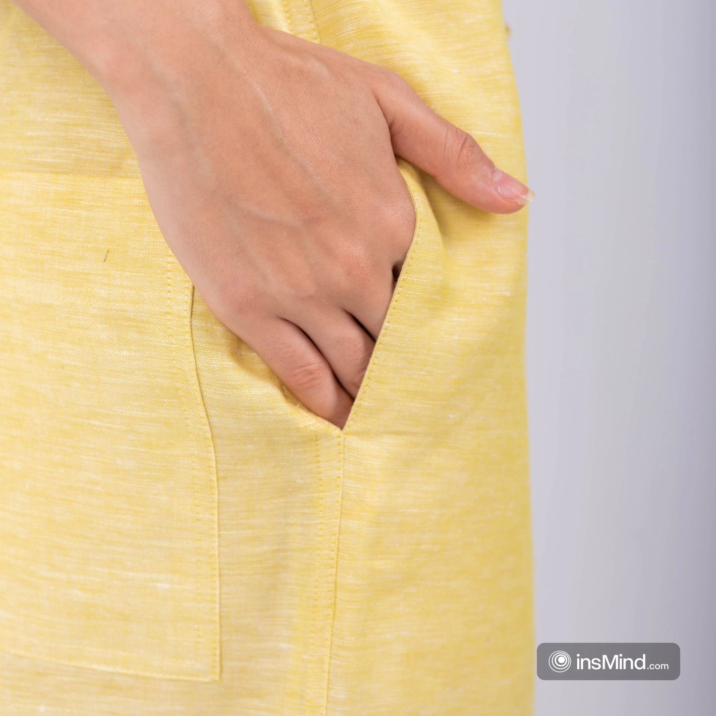 Yellow Wide Leg Pants, 100% Linen